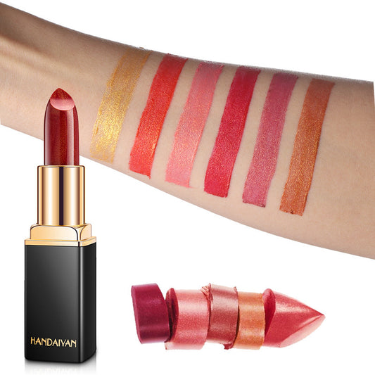 Shiny Metallic Pearlescent Color Changing Gilt Lipstick