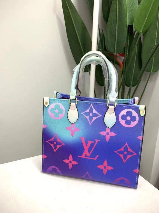 Vibrant Mini Tote Bag with Floral Monogram Design