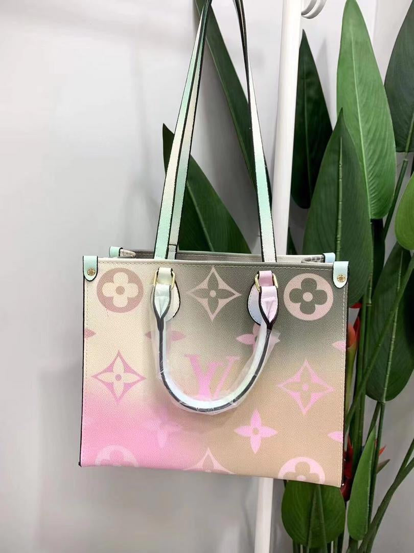 Vibrant Mini Tote Bag with Floral Monogram Design